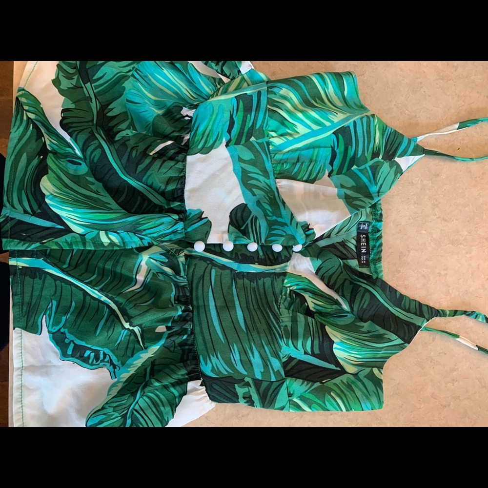 Cute button down spaghetti strap top